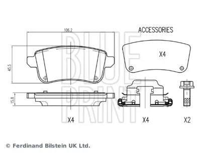 BLUE PRINT ADBP420093 Arka Fren Balatası Grand Scenıc Iıı 13> 4406000Q3C 440834627R