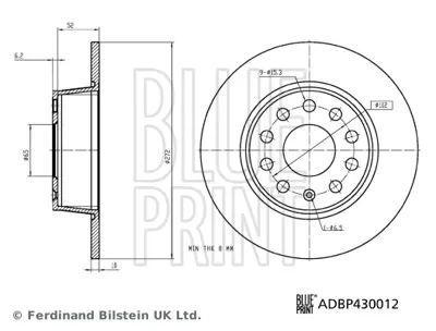 BLUE PRINT ADBP430012 Fren Diski 5Q0615601B