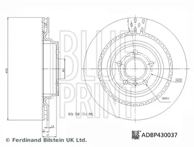 BLUE PRINT ADBP430037 Fren Dıskı Arka A1664230700