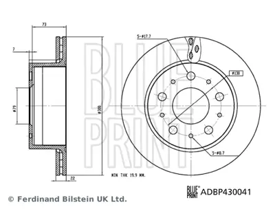 BLUE PRINT ADBP430041 Arka Fren Aynası Ducato Iıı Boxer Iıı Jumper Iıı 06> 300×22 1612435880 51957512