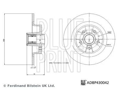 BLUE PRINT ADBP430042 Arka Fren Dıskı Rulmanlı Renault Megane Iı Rs 2.0 16v Turbo 5 Bıjon 8200266043