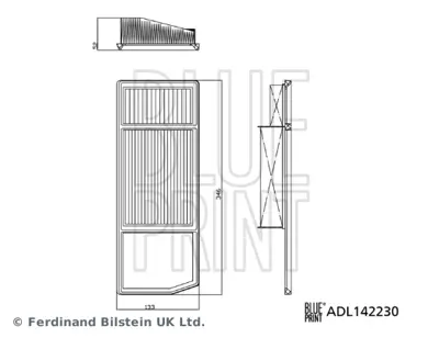 BLUE PRINT ADL142230 Hava Fıltresı Fıat Panda 1.3 Jtd 14> 500 500c 1.3d Mtj 09> Kulaklı 52000306