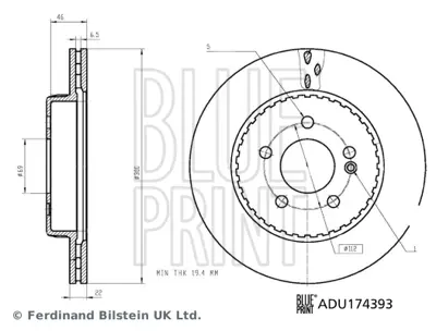 BLUE PRINT ADU174393 Fren Dıskı Arka W205 14> S205 14> C205 15> A205 16> C257 18> W213 16> C238 16> A0004231812