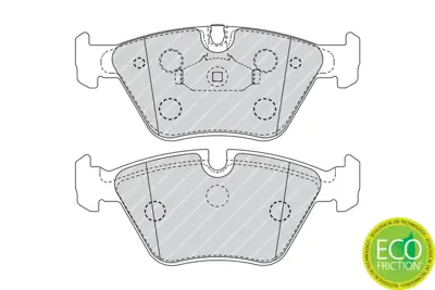 FERODO FDB4752 Fren Balatası On 75 Mg Zs / 3 Serısı E46 5 Serısı E39 Z4 E85 X3 E83 155x.4×63.6 20 34116779652 SFP000040