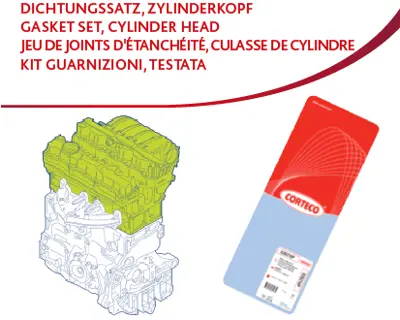 CORTECO 83403594 Conta Seti. Silindir Kafası Kıtgk Ch Nıss Z30ddtı Kıt Gasket Set. Cylinder Head 