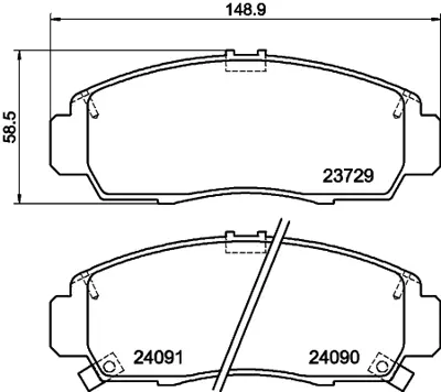 GRAP 94109 On Fren Balatası Honda Cıvıc 1.4-1.6-1.8 Hb-Sedan 2006-> Cıvıc (Fb7) 2012->  Honda Frv 2006-> 45022SNB000 45022S7AN00 45022SDAC00 45022SDBA11 45022SEAJ01 45022SEPA01 45022SFEJ20 45022SNB010 45022SNNM01 45022SZ3E50