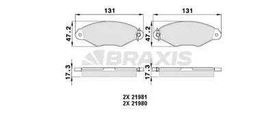 BRAXIS AA0014 On Fren Balatası Kangoo 1.9d Kangoo 1.5dcı Xsara 1.4 1.5 P206 4106000QAG 425305 7701208142