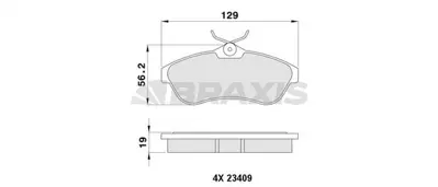 BRAXIS AA0054 On Fren Balatası C2 C3 1.4 1.6 Hdı 16v (90hp) 16v.1.6 16v.1.6hdı 1.6 Vtr 03> E172282