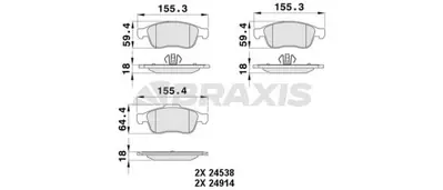 BRAXIS AA0060 On Fren Balatası Fluence 08> Duster 10> Dokker 12> Megane Iıı 08> Scenıc Iıı 09> 1.5 Dcı 1.6 16v 2.0 8660000781