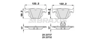 BRAXIS AA0157 Arka Fren Balatası Bmw E60 E61 E63 34216763044