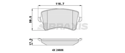 BRAXIS AA0058 Fren Balatası Arka A4 08>15 A5 07> Q5 10>17 Q5 09>12 8K0698451E