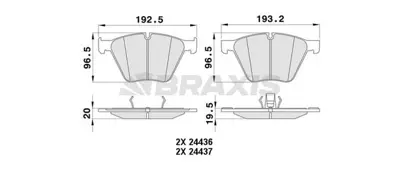 BRAXIS AA0415 On Fren Balatası Bmw F01 E70 E71 F15 F01 E71 E72 34116794464