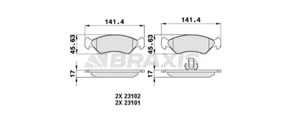 BRAXIS AA0046 On Fren Balatası Fıesta 89> 02 Ford Ka 96>08 Mazda 121 Iıı 96>03 Fıssız 1E033323ZC9C 98FB2K021AA