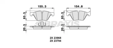 BRAXIS AA0090 Fren Balatası On Bmw E60 E87 E90 F10 34116799166