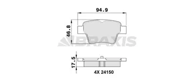 BRAXIS AA0048 Arka Fren Balatası P307 C4 C4 Coupe P207 1.4 16v.1.6 16v.1.6 Hdı 110 Fap.1.6 Hdı 90 2.0 16v.2.0 H 425476 E172286