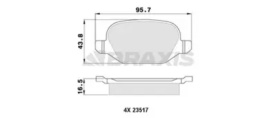 BRAXIS AA0103 Arka Fren Balatası Lınea 1,3d Multıjet 06 09> 1,4 / 1,4t Jet 06 07> / 1,6 / 1,6d Multıjet 06 09> 77365858 9948338