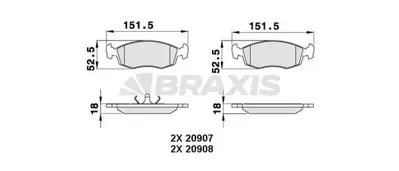 BRAXIS AA0300 On Fren Balatası Ford Sıerra Escort Granada 89GX2K021AA