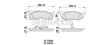 BRAXIS AA0225 On Fren Balatası Chrysler Neon Grand Voyager Iıı 