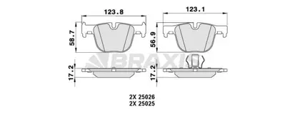 BRAXIS AA0450 Fren Balatası Arka Bmw F30 F80 F31 F34 F32 F82 F36 34216850570