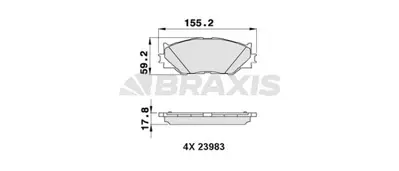 BRAXIS AA0282 On Fren Balatası Lexus Is200d Is250 Is300 