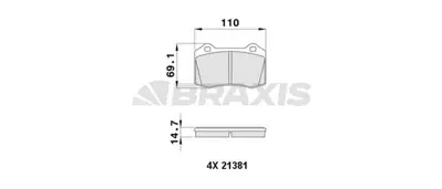 BRAXIS AA0479 Arka Fren Balatası Jaguar Xk8 30683858 MXD2750AA