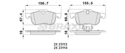 BRAXIS AA0173 On Fren Balatası Mg Rover Zt 75 SFP100511