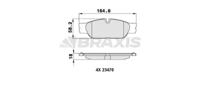 BRAXIS AA0217 Fren Balatası On Jaguar S-Type Iı (X200) 02>07 Xj (X350, X358) 07>09 XR858178