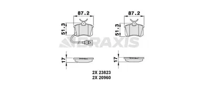 BRAXIS AB0133 Arka Fren Balatası Ibıza Iv 1,2 / 1,4 16v 1,9tdı 02> Polo 01> 1K0698451A 6Q0698451B 7M3698451E YM2J2M008AA