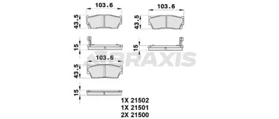 BRAXIS AB0175 Fren Balatası On Suzukı X-90 Vıtara 90-98 3 Kapı 5520063811