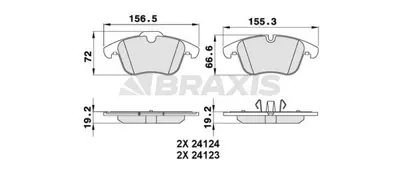 BRAXIS AA0261 On Fren Balatası Jaguar  Xj 03-09 Xk 06-14 Xf 09-15 S-Type 99-08  C2C39929