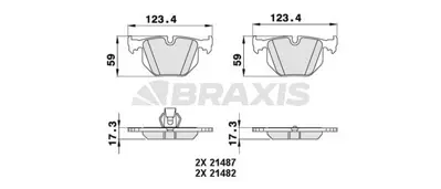 BRAXIS AA0264 Fren Balatası Arka Range Rover 02-09 / Bmw E53 E83 E46 SFP500210