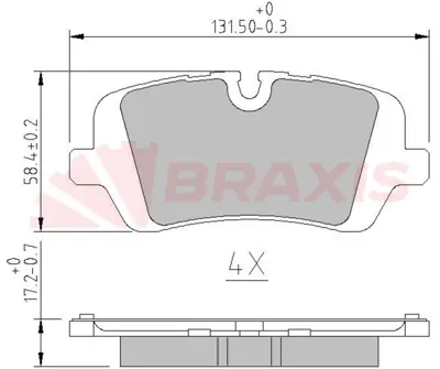 BRAXIS AA0658 Fren Balatası Arka Range Rover 13> Range Rover Sport 14> LR139173