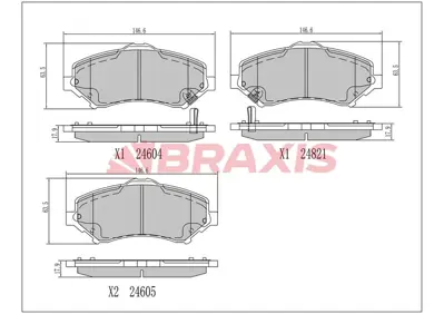 BRAXIS AA0691 On Fren Balatası Jeep Grand Cherokee 2.8 Wrangler Iıı K68029263AA K68044866AC