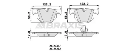 BRAXIS AA0230 Fren Balatası Arka Bmw  X5 E70 F15  X6 E71 F16 34216776937