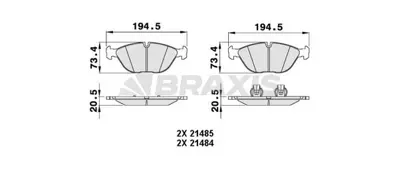 BRAXIS AA0243 Fren Balatası On  Audı A4 / Q 01> Tt 3,2 Vr6 / Q 03> A8 2,5 Tdı / Mercedes W202 97>00 W210 97>02 W22 34116761246 8D0698151D 8N0698151D A2104200120