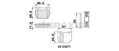 BRAXIS AA0254 Fren Balatası Arka Land Rover Defender L316 07>16 SFP000250