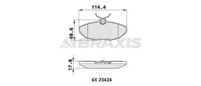 BRAXIS AA0265 Fren Balatası Arka S-Type Iı 02>07 Xj (X350, X358) 03>09 XR812436