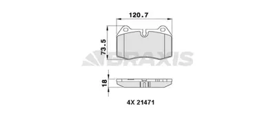 BRAXIS AA0281 Fren Balatası On Bmw E31 E34 E38 95>01                 34116761249 41060AA393