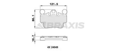 BRAXIS AA0358 On Fren Balatası Porsche 911 Cayman Carrera Boxster 3.4 3.6 3.8 04>02 99735193906