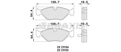 BRAXIS AA0375 On Fren Balata Saab 900 2.016v 2.0t (86 94) 9000 2.0 2.3 3.0 (88 98) 8993768