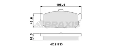 BRAXIS AA0310 Arka Fren Balatası Almera I 1.4 / 1.6 / 2.0 Gtı / 2.0d 95 00 Maxıma Qx Iıı 2.0 / 2.5 V6 / 3.0 94 00  4406073C91 4406075C90 4406087N90