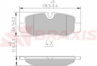 BRAXIS AA0678 Fren Balatası Arka V-Class W447 14> Vıto W447 14> A4474200320