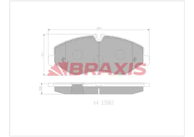 BRAXIS AA0679 Fren Balatası On V-Class W447 14> Vıto W447 14> A4474210800