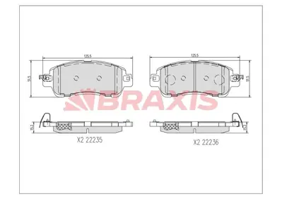 BRAXIS AA0730 Fren Balatası On Mazda 2 14-> D10605RB0B DHY93328Z