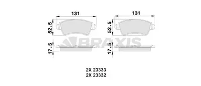 BRAXIS AB0024 On Fren Balatası P206 Gtı Ew10j4 (2.0 16v) Tu5jp4 (1.6 16v) P306 Xsara 1.6 8v 1.9 (Celık Segmanlı) 425203 E172549