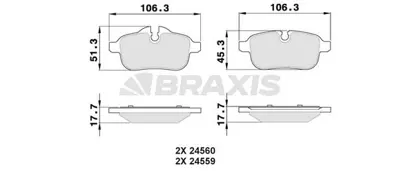 BRAXIS AA0369 Arka Fren Balatası Bmw E89 Z4 34216788275