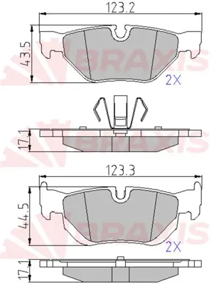 BRAXIS AA0615 Fren Balatası Arka (Kulaklı) Bmw E87 E90  X1 E84                      6773161