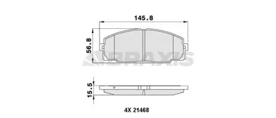 BRAXIS AA0208 On Fren Balatası Toyota Hıace Iı 84>90 Hılux Iv 01>04 Dyna 85>95 Lıteace 86>92 449126340