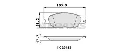 BRAXIS AA0302 Fren Balatası On Jaguar S-Type Iı (X200) 02>07 Xj (X350, X358) 07>09 XR858178