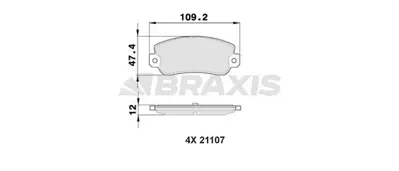 BRAXIS AA0352 Arka Fren Balatası Croma 1.6 / 2.0 / 2.0ıe / 2.0ıe Turbo / 1.9t / 2.5d / 2.5td Tempra 2.0ıe 5892729 793485